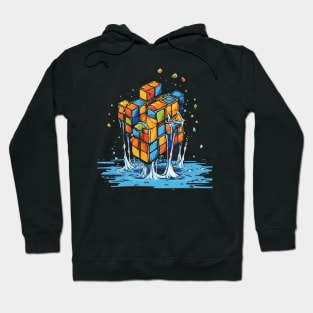 Rainbow Abstraction melted rubix cube Hoodie